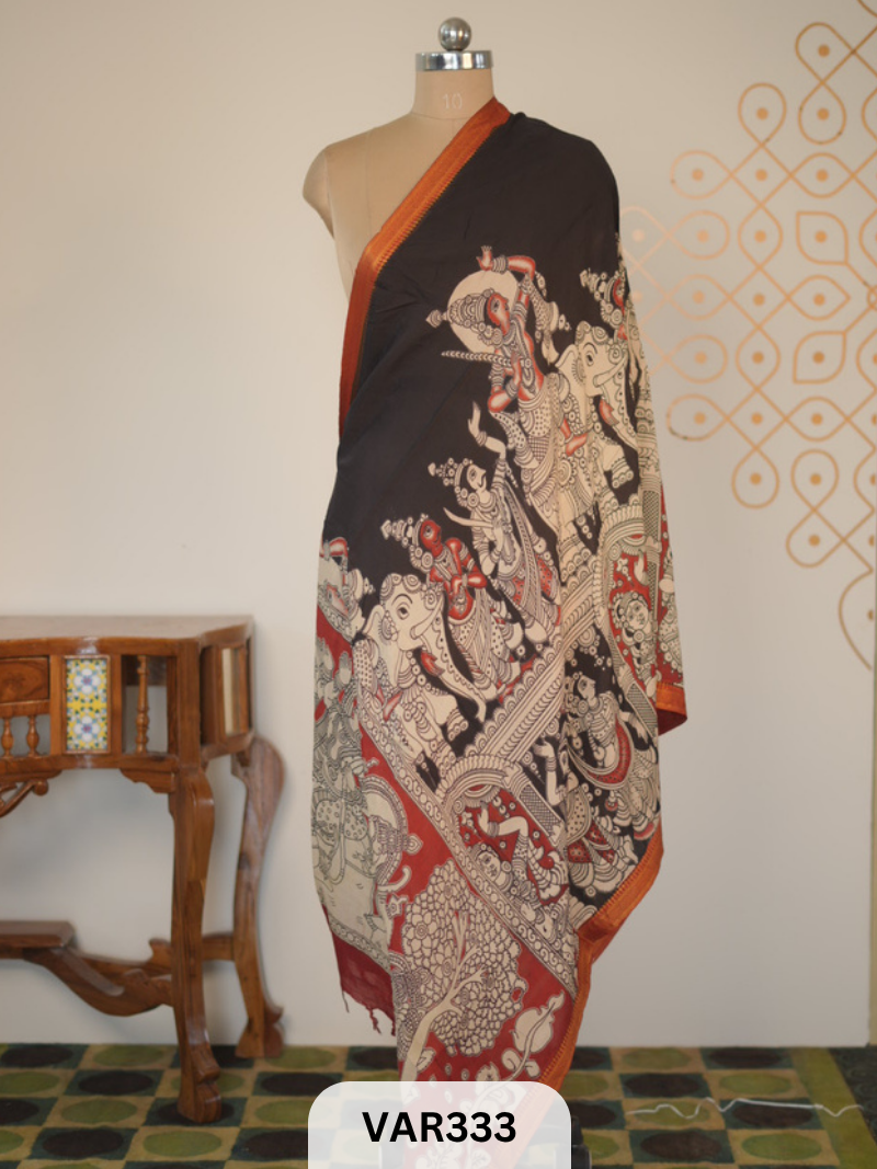 KALAMKARI CHENNURI SILK DUPPATTA