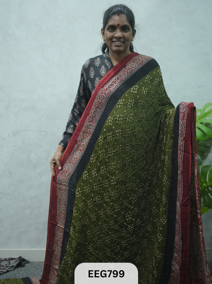 MODAL AJRAKH BANDHEJ SAREE