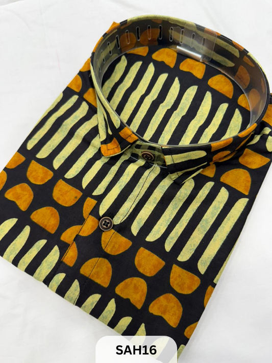 PRINTED MENS HALF SLEEVES SHIRTS WITH SINGLE POCKET