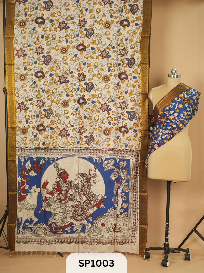 Kalamkari Chenuri Silk saree