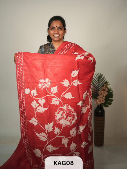 PURE BHISNUPUR BATIK HANDPAINTED SAREE