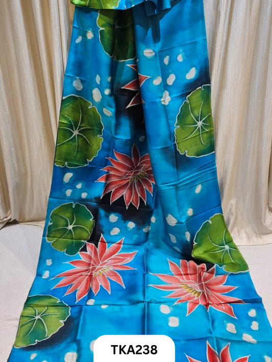 Murshidabad Silk Hand Painted Saree