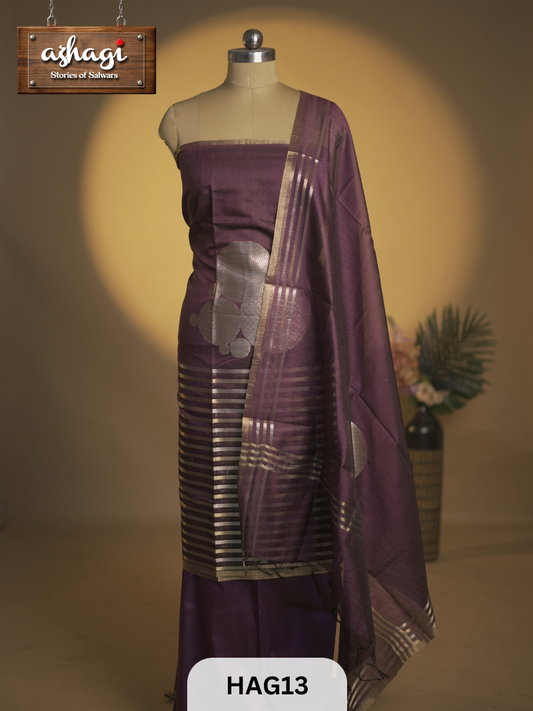 CHANDERI 3PCS SALWAR SUIT - UNSTITCHED SUIT