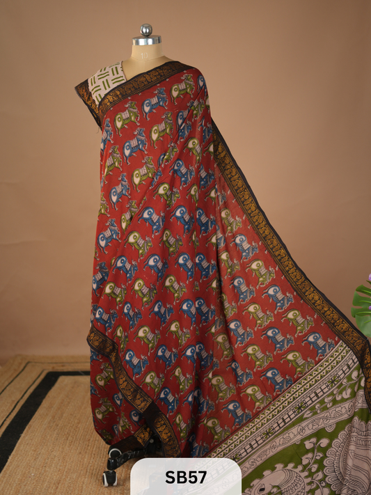 SUNGUDI X KALAMKARI SAREE