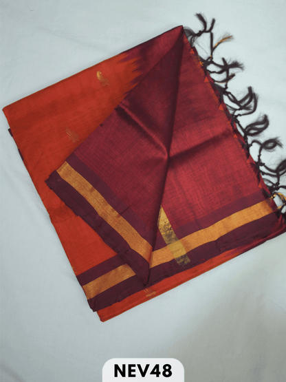 SMALL BORDER WITH BODY BUTTA SILK COTTON SAREE
