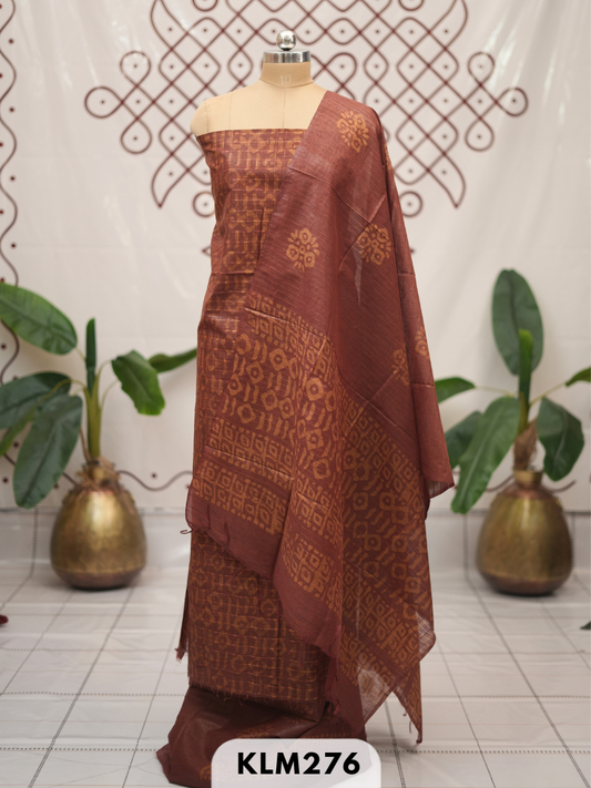 Bhagalpur Semi Tussar 3 pcs salwar set