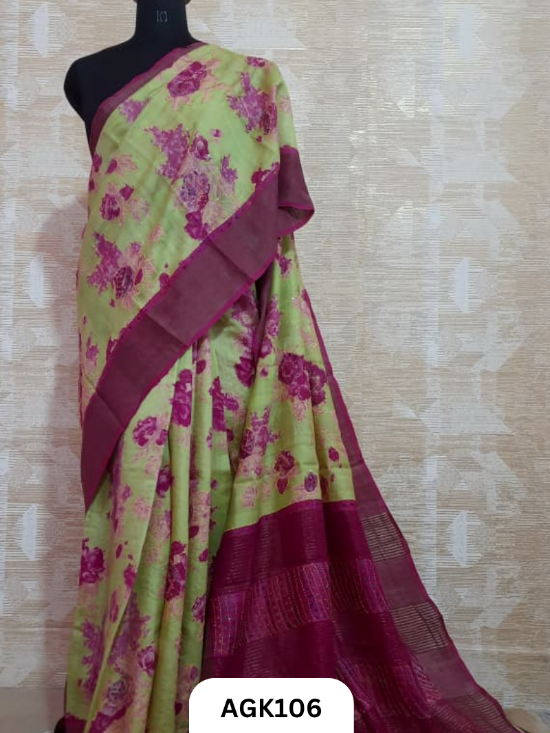 Gaachi by Nethi Tassar – Hand Block & Screen Print Saree with Blouse Piece
