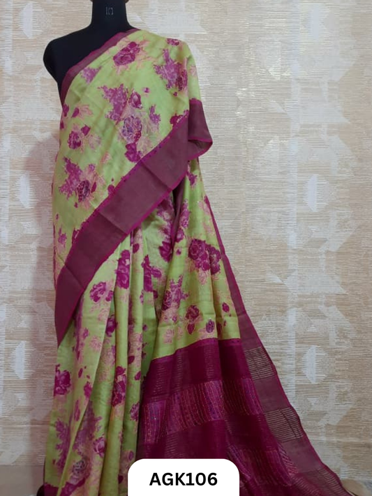 Gaachi by Nethi Tassar – Hand Block & Screen Print Saree with Blouse Piece