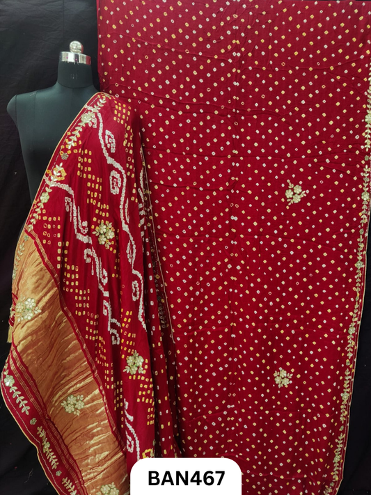 Semi Gaji SilkTissue Pallu Star Saree With Edging