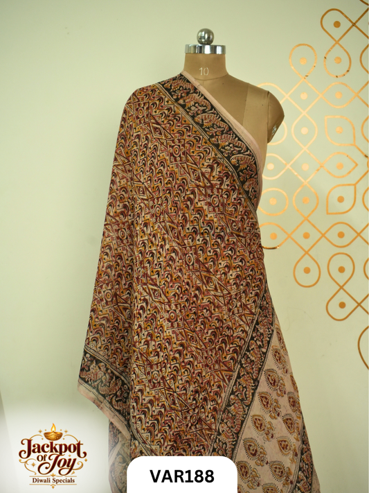 Pure Handblock Kalamkari Duppata