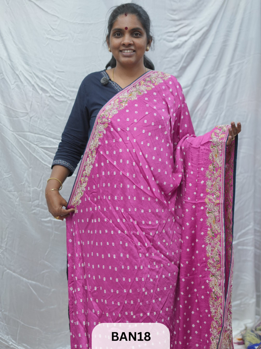 BANDHANI DESIGNER WORK WITH BANDHANI PALLU