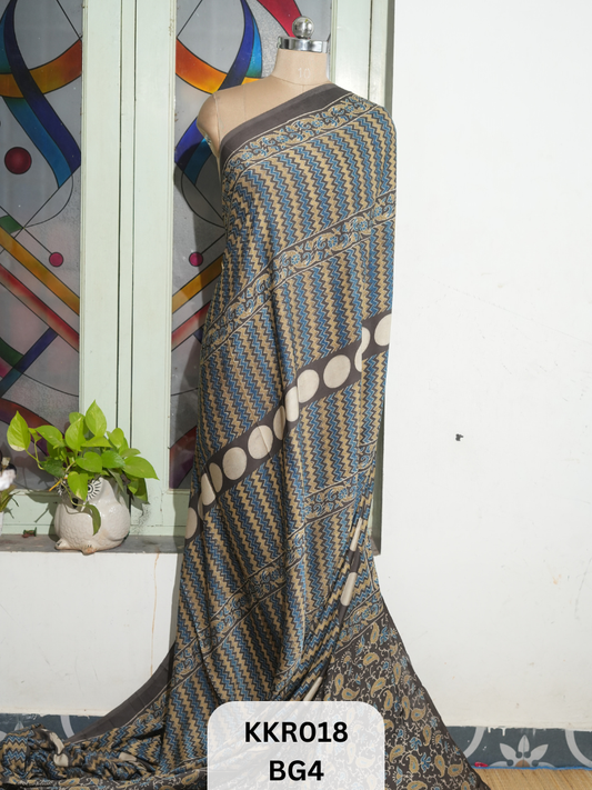 AJRAKH MODAL SAREE | BLOCK PRINT
