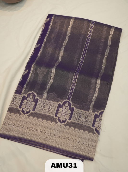 TISSUE SILK SAREE WITH BORDER
