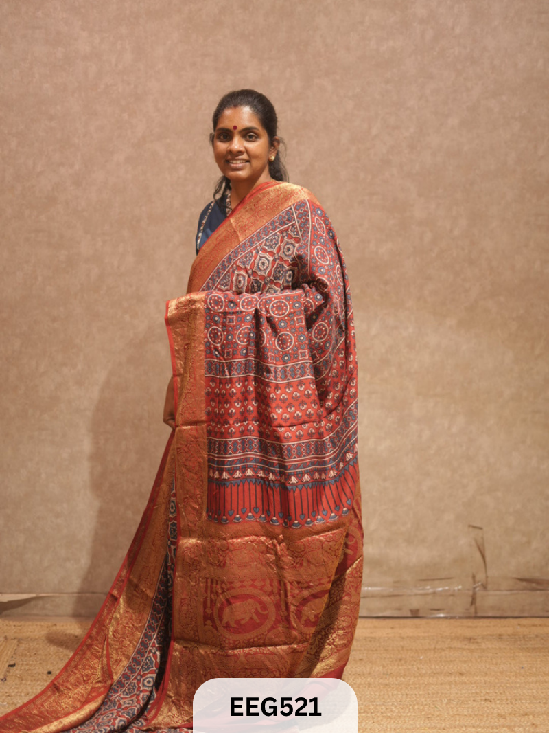 AJRAKH DOLA SILK SAREE