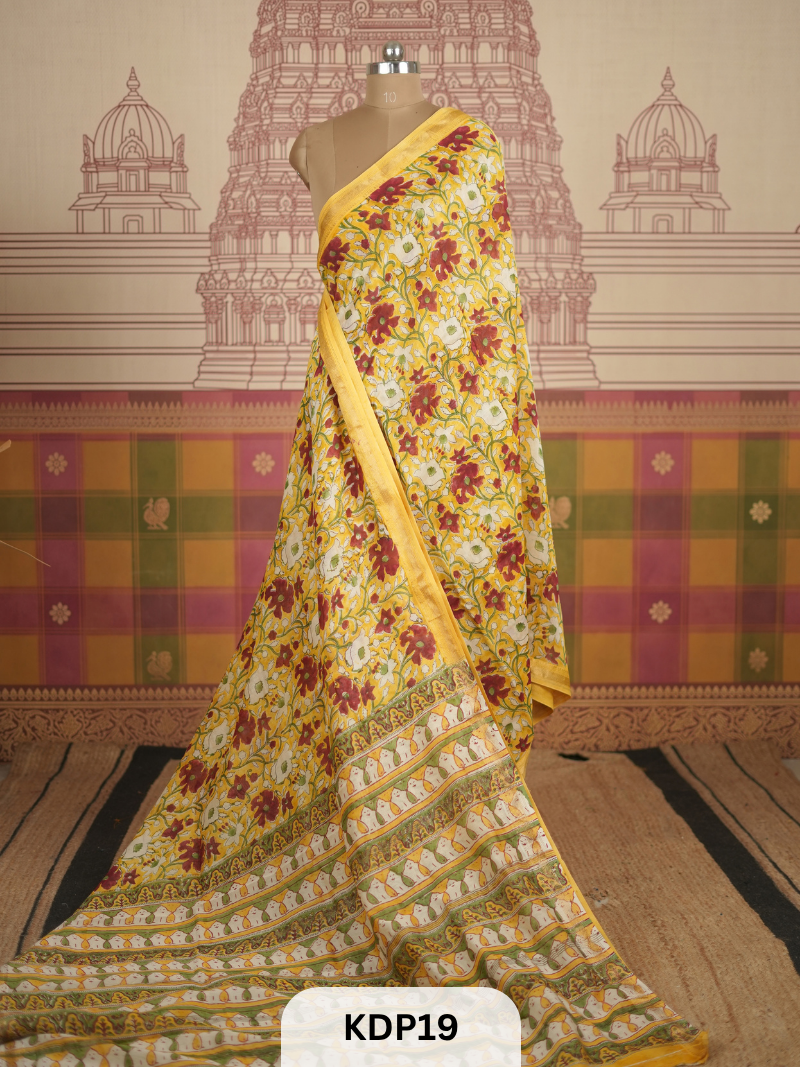 Maheshwari Sanganer Hanblock Print Saree