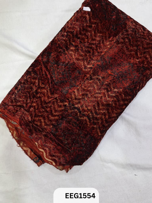 VELVET AJRAKH PRINT FABRIC-1MTR