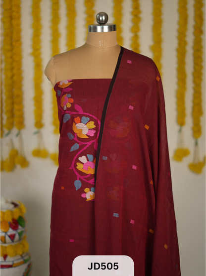 COTTON JAMDHANI TOP WITH DUPATTA