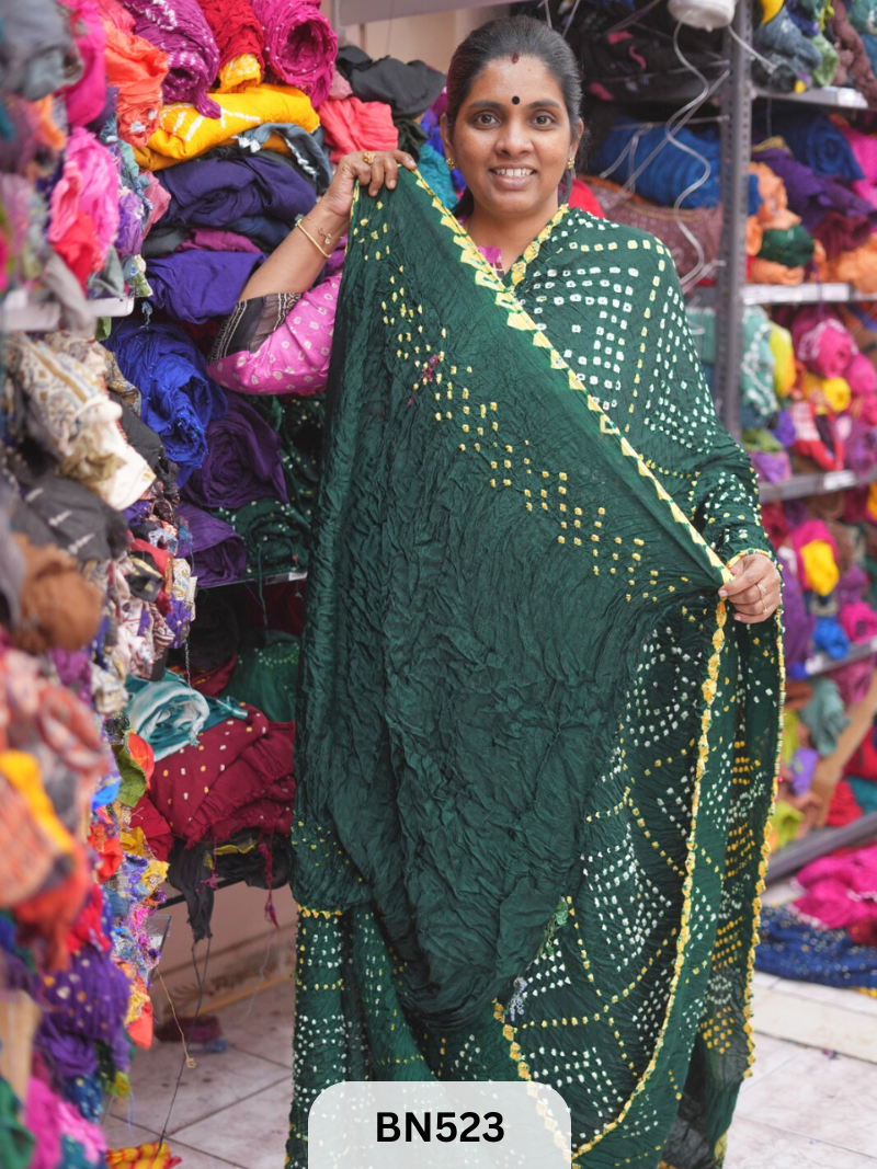 SEMI TISSUE WITH CHORAS DANI SAREE - LAGDI PATTA