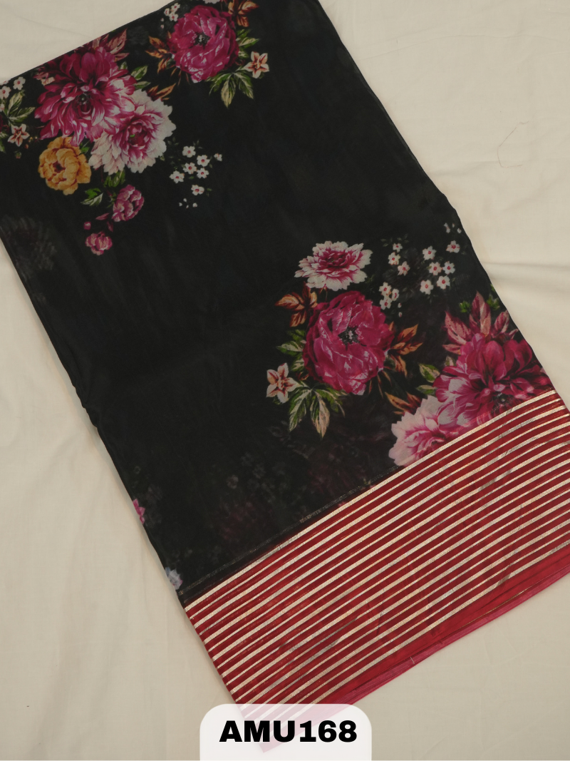 BANARAS RUSSIAN SILK SAREE WITH PRINTED