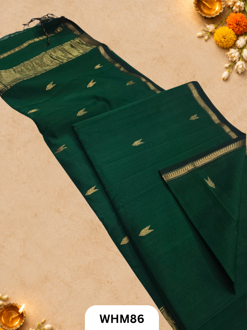 Maheshwari Handloom Small Border Butti Saree