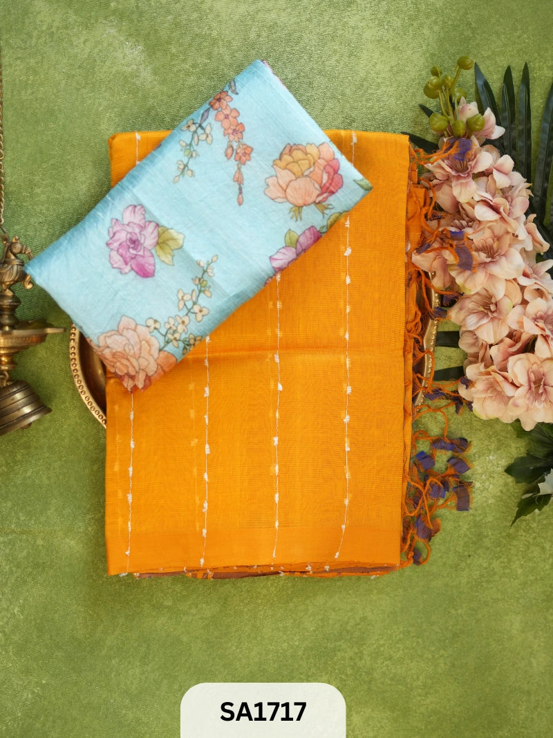 HANDLOOM MANGALAGIRI JUTE SILK + RAW SILK BLOUSE