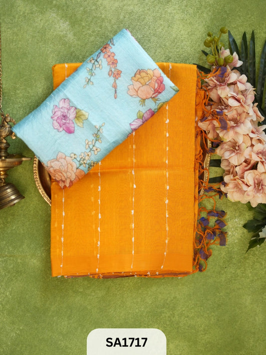 HANDLOOM MANGALAGIRI JUTE SILK + RAW SILK BLOUSE