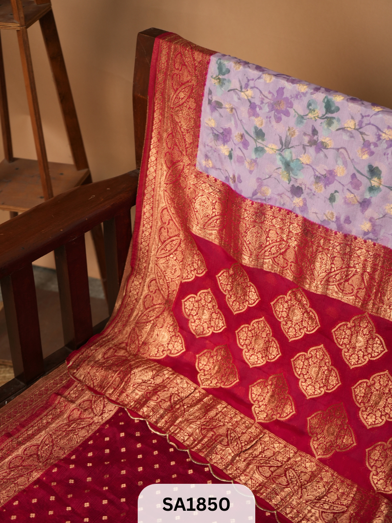 MYSORE PURE CHINNON CREPE RICH PALLU