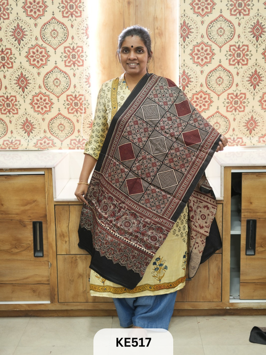 MASHRU HANDBLOCK PRINT STOLE