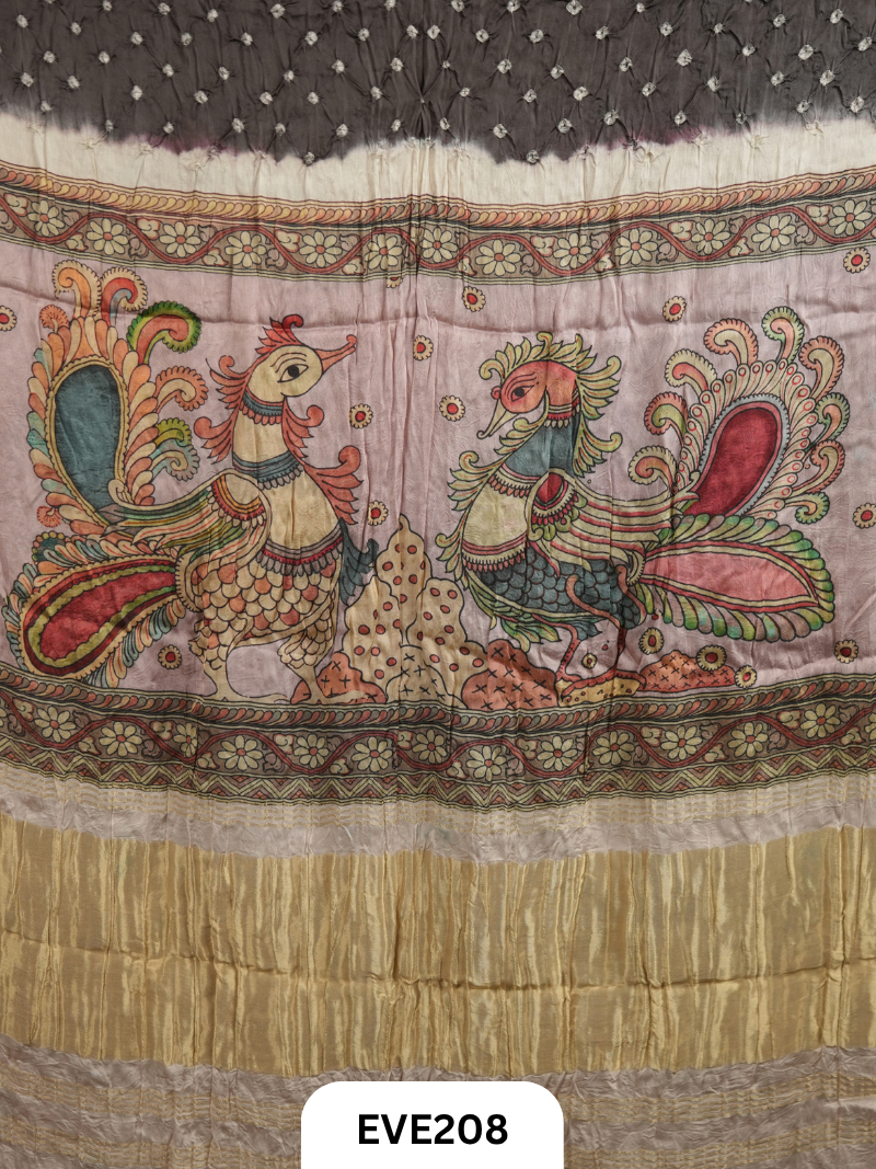 Modal Bandhini With Madhubani Fusion Saree