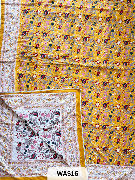 PREMIUM HAND BLOCK PRINTED JAIPURI COTTON 3 LAYER SIZE-90×108 KING SIZE
