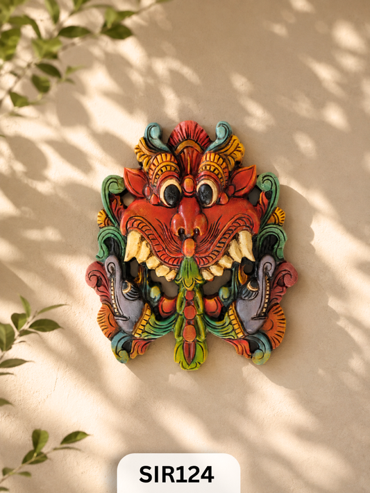 Kirtimukha – Traditional Wooden Guardian Wall Sculpture