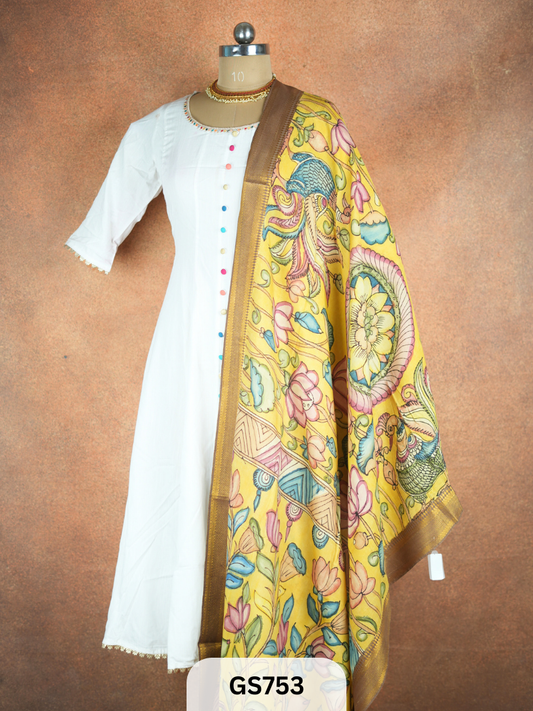 Pen Kalamkari Dupatta (Dupatta only)