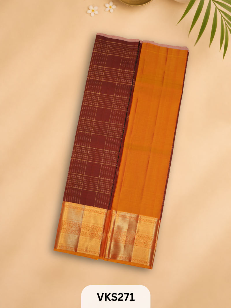 PURE KANCHIPURAM PATTU PAVADAI SET 5 - 10 YEAR