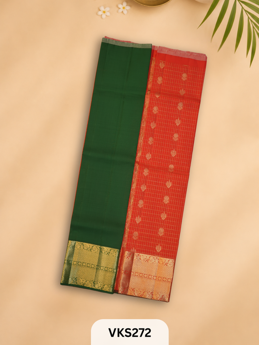 PURE KANCHIPURAM PATTU PAVADAI SET 5 - 10 YEAR