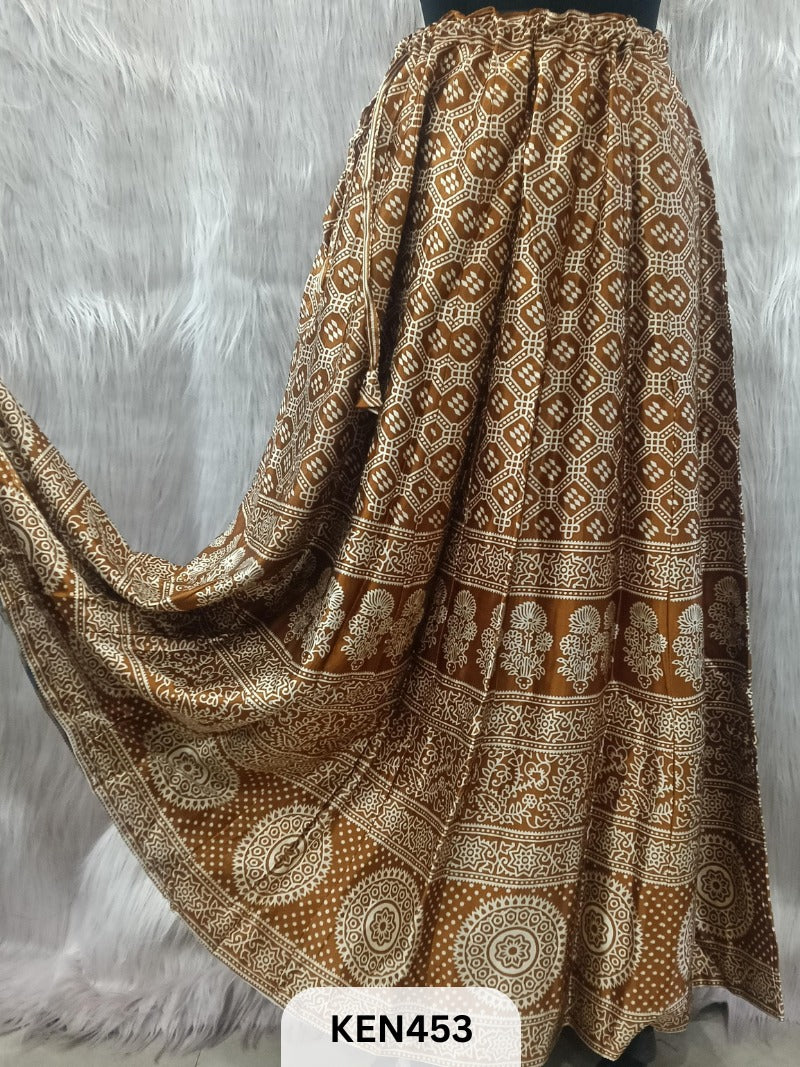 MASHRU PRINTED KALI SKIRT
