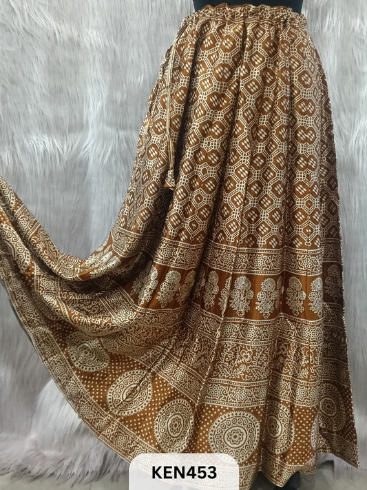 MASHRU PRINTED KALI SKIRT