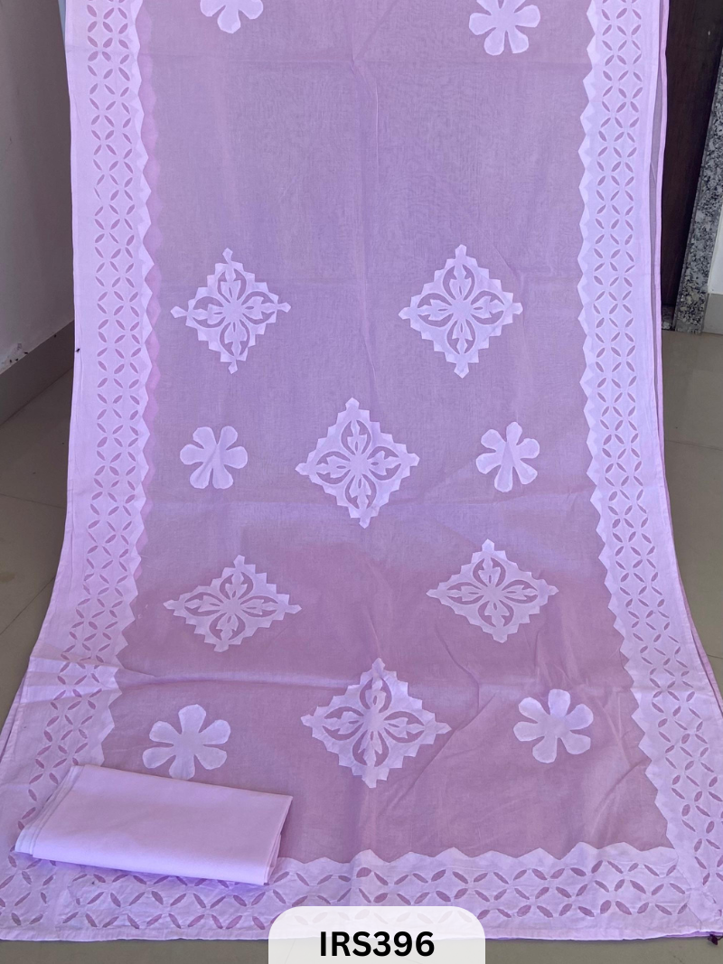 BARMER ORGANDY HAND APPLIQUE WORK SAREE