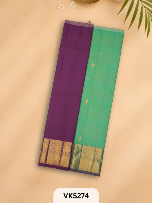 PURE KANCHIPURAM PATTU PAVADAI SET 5 - 10 YEAR