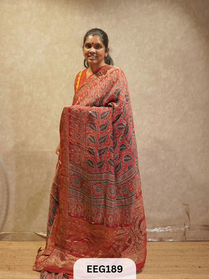 AJRAKH DOLA SILK SAREE