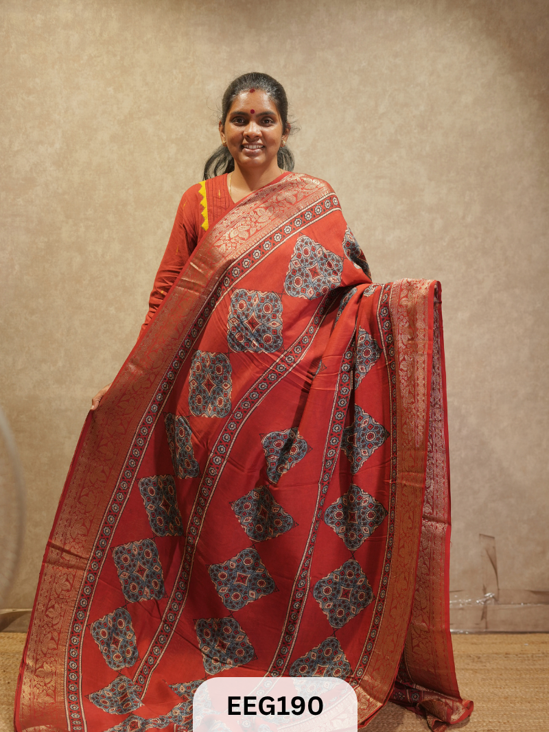 AJRAKH DOLA SILK SAREE
