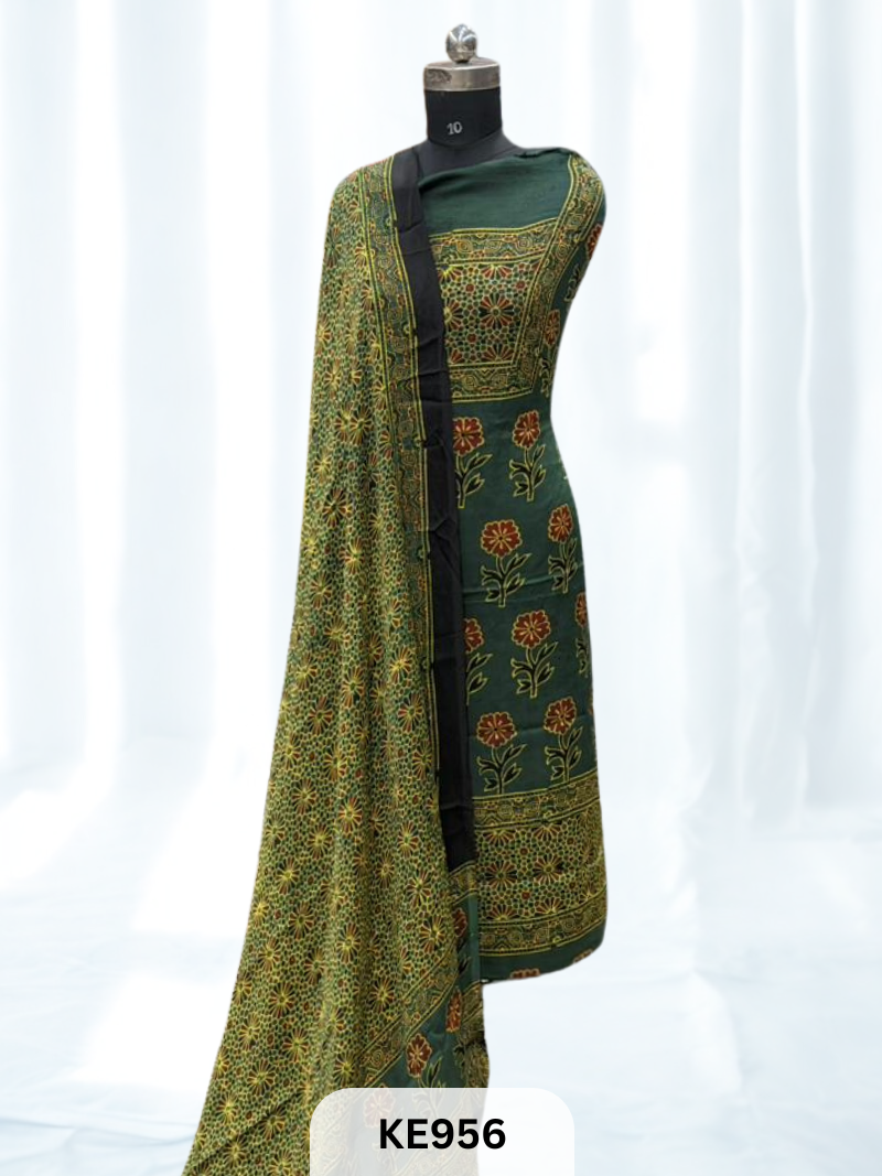 PURE AJRAKH MODAL SALWAR-NATURAL HANDBLOCK