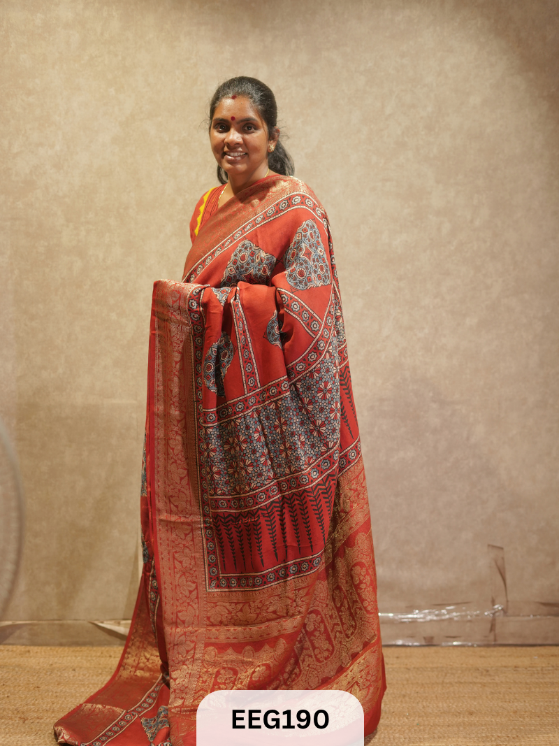 AJRAKH DOLA SILK SAREE
