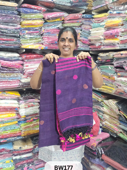 PURE 100 COUNT LINEN JAMDHANI HANDLOOM |TOP |DUPATTA