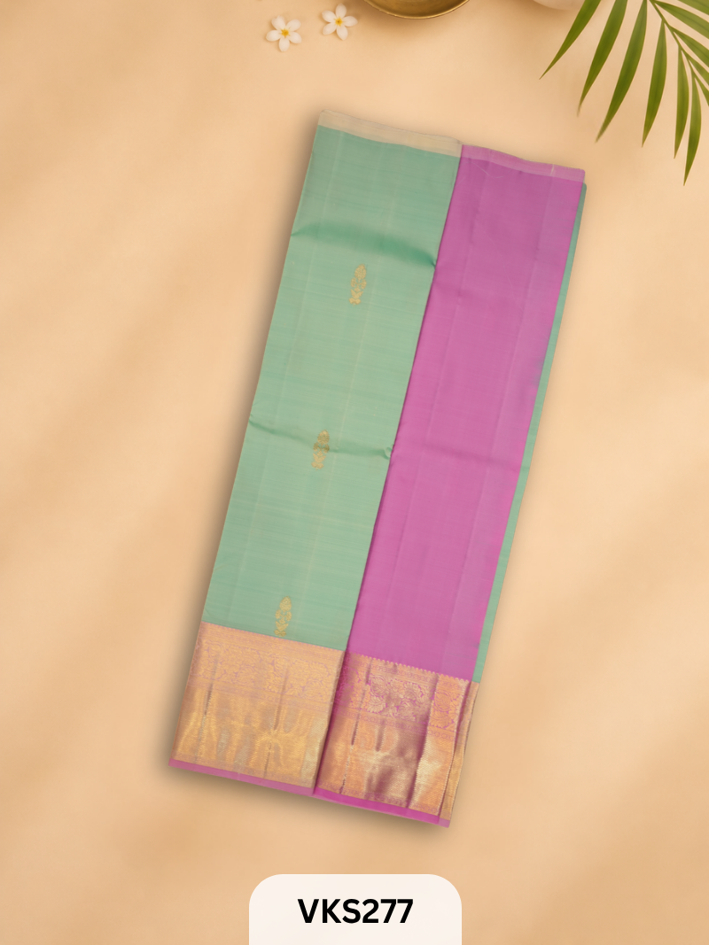 PURE KANCHIPURAM PATTU PAVADAI SET 5 - 10 YEAR