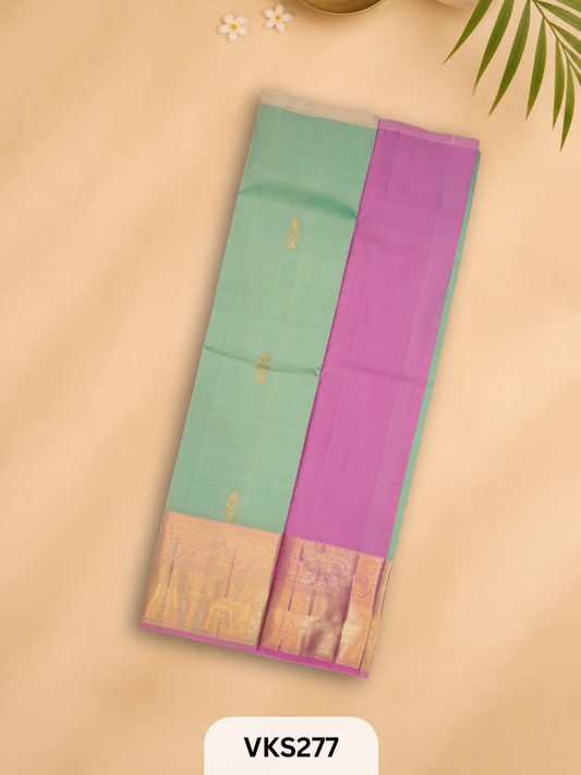 PURE KANCHIPURAM PATTU PAVADAI SET 5 - 10 YEAR