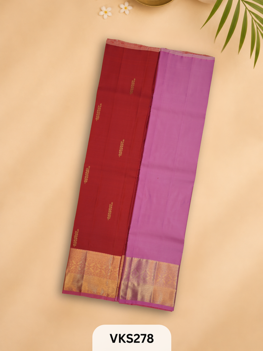 PURE KANCHIPURAM PATTU PAVADAI SET 5 - 10 YEAR