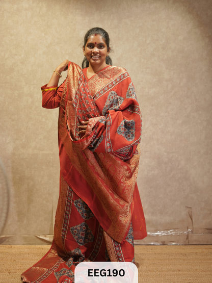 AJRAKH DOLA SILK SAREE
