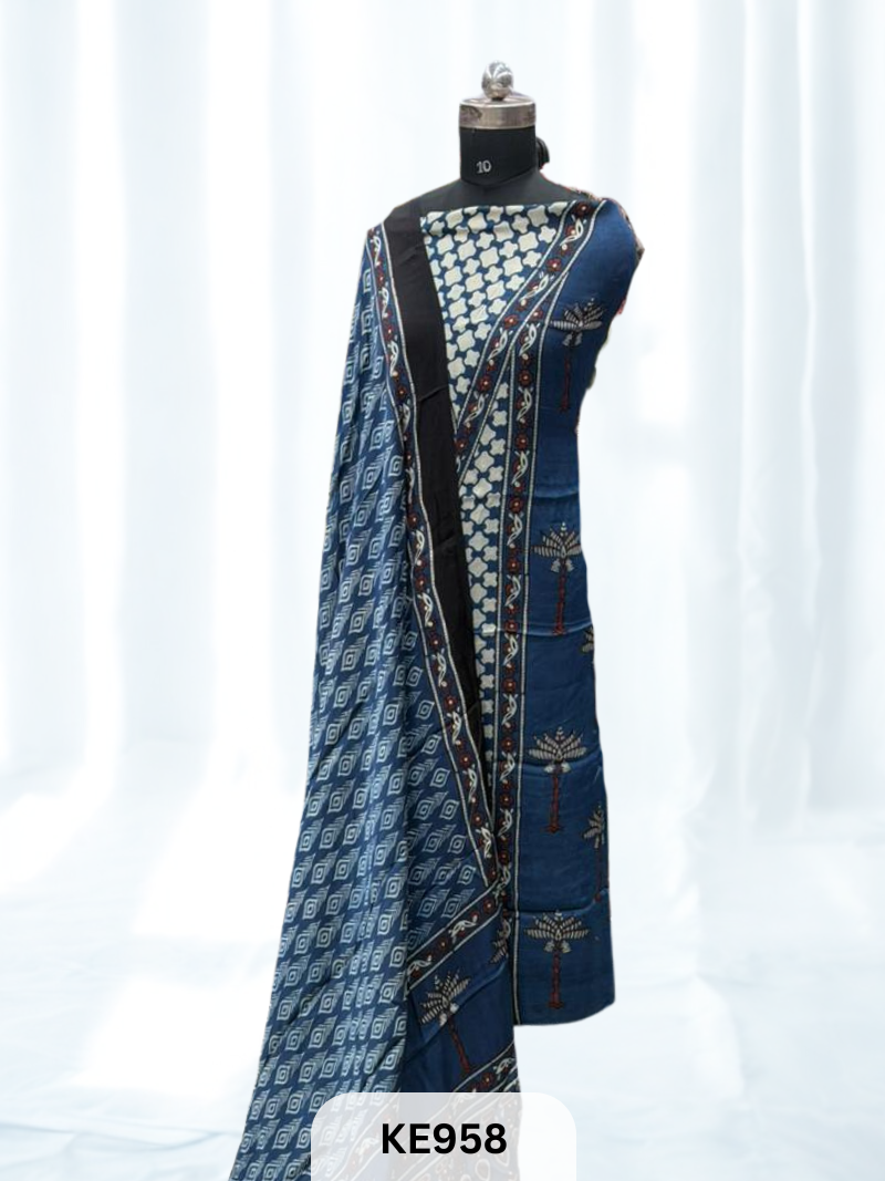PURE AJRAKH MODAL SALWAR-NATURAL HANDBLOCK