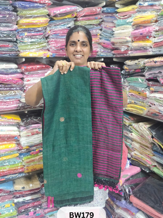 PURE 100 COUNT LINEN JAMDHANI HANDLOOM |TOP |DUPATTA