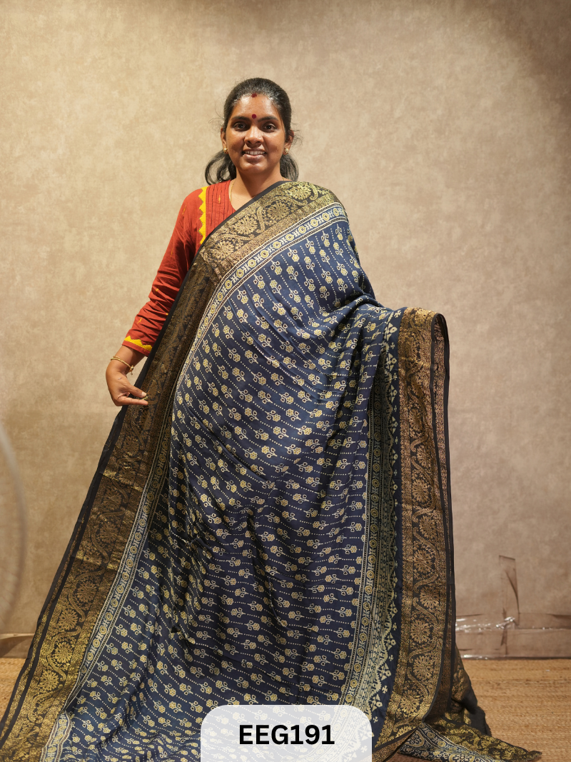 AJRAKH DOLA SILK SAREE
